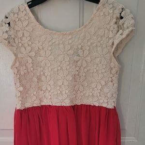 Red and Cream Juniors dress size 16